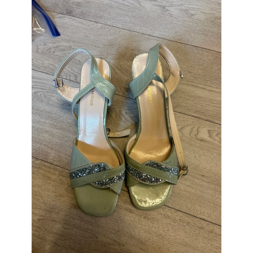 Mint  green, high heel shoes‎
